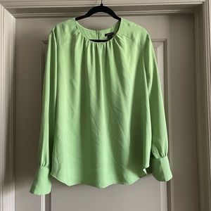 Ann Taylor lime green blouse long sleeve XXL